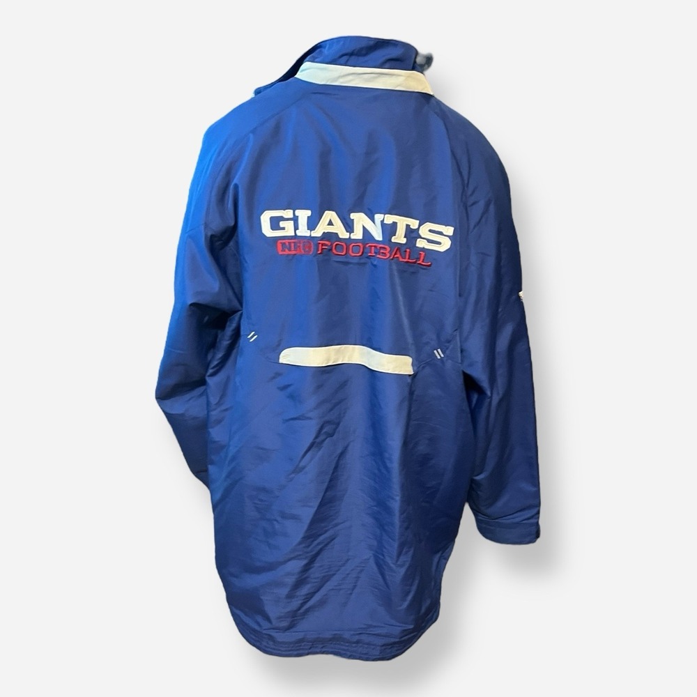 Vintage New York Giants NFL On‎ Field Windbreaker Zip Jacket Mens XL Reebok Blue